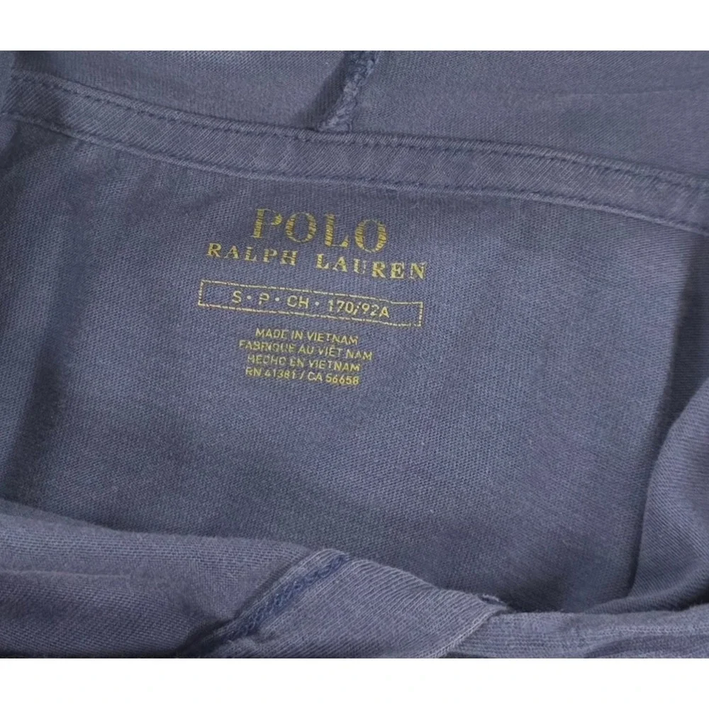 Polo Ralph Lauren Lightweight Jersey Hoodie Blue Small Mens Classic Pony